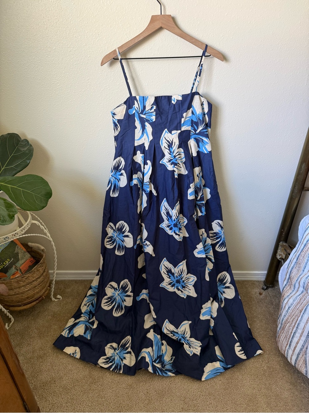 Flying Tomato Navy Dress with White and Light Blue Floral Print